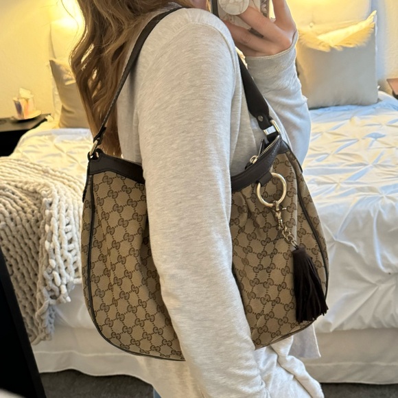 Gucci Monogram Canvas Sukey Hobo Bag + Gucci Original GG Wallet - AUTHENTIC - Picture 11 of 16